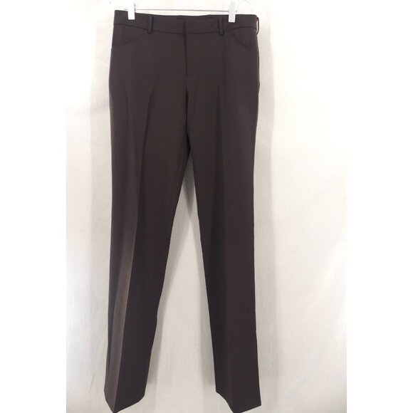 Ralph Lauren Black Label Womens 8 Pants Pleated Straight Leg Stretch Dress Brown - Picture 1 of 9